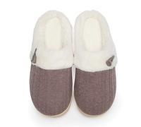 NineCiFun Women's Slip on Fuzzy Slippers Memory Foam House Slippers Outdoor Indoor Warm Plush Bedroom Shoes Scuff with Fur Lining(3-4 UK, Coffee3)