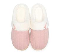 NineCiFun Women's Slip on Fuzzy Slippers Memory Foam House Slippers Outdoor Indoor Warm Plush Bedroom Shoes Scuff with Fur Lining(3-4 UK, Pink3)