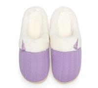 NineCiFun Women's Slip on Fuzzy Slippers Memory Foam House Slippers Outdoor Indoor Warm Plush Bedroom Shoes Scuff with Fur Lining(5-6 UK, Purple3)