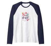 Ninederful: Whimsical 9th Birthday Celebration Raglan Baseball Tee, Men, Navy/White, L