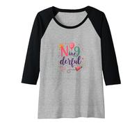 Ninederful: Whimsical 9th Birthday Celebration Raglan Baseball Tee, Women, Black/Athletic Heather, S