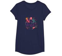 Ninederful: Whimsical 9th Birthday Celebration T-Shirt, Girls, Navy, Small