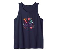 Ninederful: Whimsical 9th Birthday Celebration Tank Top, Men, Navy, XXL