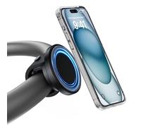 NINEFATICS Stroller Phone Holder, Compatible with MagSafe, Magnetic Handlebar Mount, 17x N52 Strong Magnets, Fits Treadmills, Peloton, Shopping & Golf Carts, Adjustable Strap, iPhone 12-17 & Android