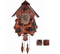 Ninefish Handcrafted Cuckoo Clock with Dancing Figures: A Wall-Mounted Cuckoo Clock for Your Home Decor to Add a Natural Countryside Touch and Perfectly Accent Your Living Space