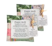 NINEFOX Prayer Quilt with Cross Inside, 2 Pack Handmade Pocket Prayer Quilt, Mini Scripture Comfort Blankets, Sympathy & Christian Encouragement Gift