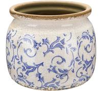 Ninehaoou 1 Pcs Vintage Planter Large Ceramic Plants Pot Blue Chinoiserie Crack Cottage Scroll Vase Flower Vase Pot Indoor Plants Home Kitchen Decor Farmhouse Antique Decorative Gift