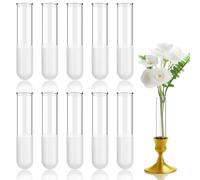 Ninehaoou 10 Pack 3.9" Glass Cylinder Bud Vase Taper Candle Holder's Bud Flower Vase Specially for Candlestick Adjustable Designed for Taper Candle Holder for Tablescapes, Wedding Decor