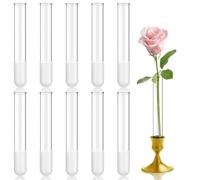 Ninehaoou 10 Pack 5.9" Glass Cylinder Bud Vase Taper Candle Holder's Bud Flower Vase Specially for Candlestick Adjustable Designed for Taper Candle Holder for Tablescapes, Wedding Decor