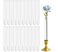 Ninehaoou 20 Pack 7.9" Glass Cylinder Bud Vase Fit from 22mm to 27mm Desighed Specially Adjustable Designed for Taper Candle Holder for Tablescapes, Wedding Decor