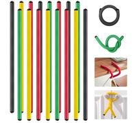 Ninehaoou 20 Pcs 17 Inch EVA Foam Twist Rubber Ties Reusable Bendable Cable Tie Straps Flexible Heavy Duty Twisty Ties for Organizing Cords Bundling (Red, Yellow, Green, Black)