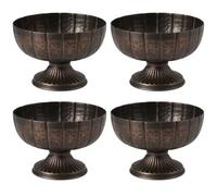 Ninehaoou 4 Pcs Distressed Black Bronze Compote Vase for Centerpieces Compote Bowl 8'' Wide Vintage Decorative Antique Urn Planter Vase for Wedding Event Anniversary Party Indoor Outdoor Activity