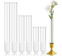 Ninehaoou 6 Pack 3.9" 5.9" 7.9" Bud Vase Taper Candle Holder's Flower Vase for Candlestick Sizes from 22mm to 27mm Adjustable Designed Specially for Taper Candle Holder for Tablescapes, Wedding Decor