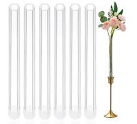 Ninehaoou 6 Pack 7.8" Bud Vase Taper Candle Holder's Acrylic Bud Flower Vase Designed Specially for Taper Candle for Tablescapes Centerpieces Weddings and Home Decorations(Plum Blossom Pattern)