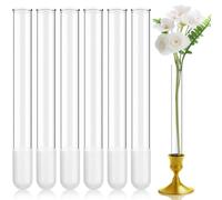 Ninehaoou 6 Pack 7.9" Glass Bud Vase Taper Candle Holder's Bud Vase for Flower Candlestick Sizes from 22mm to 27mm Adjustable Designed Specially for Taper Candle Holder for Tablescapes, Wedding Decor