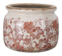 Ninehaoou 7.7" Large Ceramic Plant Pot Beige Brown Vintage Peony Crackle Glaze Rustic Flowers Pot Decorative Planter with Drainage for Indoor Outdoor Plants Home Kitchen Office Decor Gift