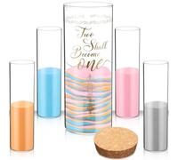 Ninehaoou 9 Pcs Unity Sand for Wedding Ceremony Set Include Ceremony Vase, Sand, Cork Stopper Unity Hourglass for Engagement Anniversary Wedding Decorations