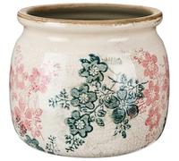 Ninehaoou Vintage Planter Large Ceramic Plants Pot Green Pink Rose Ice Cottage Scroll Vase Flower Vase Pot Indoor Plants Home Decor Farmhouse Antique Decorative Gifts