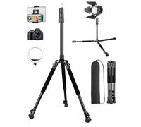 Nineigh 79'' Camera Tripod, Reversible Tripod for Camera Phone with Ball Head and Tablet Phone Holder, Portable Photography Light Stand for Studio/Ring Light/Softbox