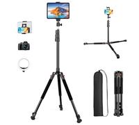 Nineigh iPad Tripod Stand, 79in Tablet Floor Stand with 360° Ball Head for Stream/Watching/Recording, Height Adjustable Phone Tablet Tripod for iPhone, Camera, iPad Pro 9.7"/10.5" /11", Mini, Air