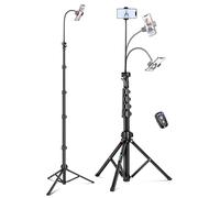 Nineigh Phone Tripod, 85" Tripod for Cell Phone iPhone with Gooseneck, Aluminum Tripods Stand for Video Recording Photo Vlog, Travel Cellphone Tripod with Remote Compatible with iPhone Android