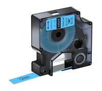 NineLeaf 1 Pack Compatible with Dymo D1 Label Tape 45016 S0720560 A45016 Black on Blue 12mm x 7m for Dymo Label Maker Refills for Dymo LabelManager 160 280 210D 260P 360D Label Maker