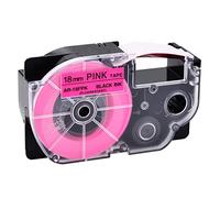 NineLeaf 1 Pack Replacement for Casio EZ XR18FPK XR-18FPK AR-18FPK XR-18FPK2S 18mm 0.7'' 3/4 inch Black on Fluorescent Pink Label Tape for KL-2000 KL-7000 KL-7200 KL-8100 KL-820SET Label Maker
