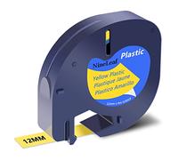 NineLeaf 1 Pack Replacement for Dymo Letratag Refill 91202 91222 91332 59423 S0721620 12mm x 4m 0.47'' 1/2 inch Black on Yellow Label Tape for LT-100H LT-100T LT-110T Plus QX50 XR XM 2000 Label Maker