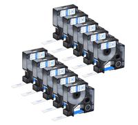 NineLeaf 10 Pack Compatible with Dymo D1 Label Tape 45011 S0720500 A45011 Blue on Clear 12mm x 7m for Dymo Label Maker Refills for Dymo LabelManager 160 280 210D 400 360D Label Maker