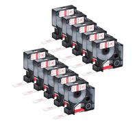 NineLeaf 10 Pack Compatible with Dymo D1 Label Tape 45015 S0720550 A45015 Red on White 12mm x 7m for Dymo Label Maker Refills for Dymo LabelManager 160 280 210D 400 360D Label Maker
