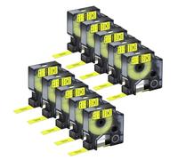NineLeaf 10 Pack Compatible with Dymo D1 Label Tape 45018 S0720580 A45018 Black on Yellow 12mm x 7m for Dymo Label Maker Refills for Dymo LabelManager 160 280 210D 400 360D Label Maker