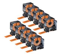 NineLeaf 10 Pack Compatible with DYMO Rhino 18436 Industrial Permanent Vinyl Labels Black on Orange 19mm x 5.5m Self-Adhesive Label Tape for DYMO Rhino 4200 5000 5200 6000 ILP219 3M-PL300 Label Maker