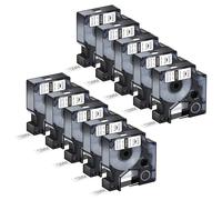 NineLeaf 10 Pack Compatible with DYMO Rhino 18444 Industrial Permanent Vinyl Labels Black on White 12mm x 5.5m Self-Adhesive Label Tape for DYMO Rhino 1000 3000 4200 5000 5200 6000 Label Maker