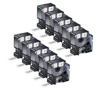 NineLeaf 10 Pack Compatible with DYMO Rhino 18445 Industrial Permanent Vinyl Labels Black on White 19mm x 5.5m Self-Adhesive Label Tape for DYMO Rhino 4200 5000 5200 6000 ILP219 3M-PL300 Label Maker