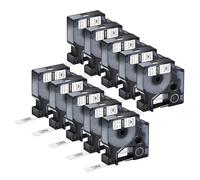 NineLeaf 10 Pack Compatible with DYMO Rhino 18488 Industrial Flexible Nylon Labels Black on White 12mm x 3.5m Self-Adhesive Label Tape for DYMO Rhino 1000 3000 4200 5000 5200 6000 Label Maker