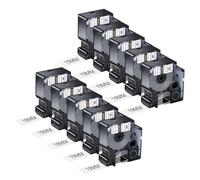 NineLeaf 10 Pack Compatible with DYMO Rhino 18489 Industrial Flexible Nylon Labels Black on White 19mm x 3.5m Self-Adhesive Label Tape for DYMO Rhino 4200 5000 5200 6000 3M-PL300 3M-PL200 Label Maker