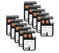NineLeaf 10 Pack Compatible with DYMO XTL Label Maker Tape 1868807 A1868807 Black on White 19mm x 5.5m Self-Adhesive Flexible Nylon Cable Wrap Labels for DYMO XTL-300 XTL-500 Label Printer