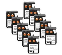 NineLeaf 10 Pack Replacement for Dymo 1868807 A1868807 19mm x 5.5m 0.7'' 3/4 inch Black on White Flexible Cable Wrap Nylon Label Tape for Rhino XTL-300 XTL-500 Label Maker