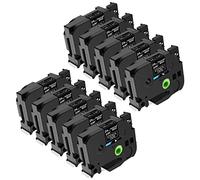 NineLeaf 10 x Compatible for Brother P-Touch STE151 STE-151 ST151 ST-151 Stencil Tape 24mm 0.94'' 1 inch Black on Clear Mobile Solutions Label Tape for Ptouch PT-D600 D600VP E500 Label Maker
