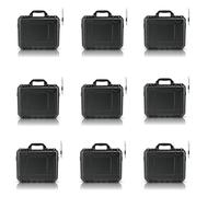 NineLeaf 14.3 x 11.4 x 4.5 Inch Waterproof Hard Case with DIY Customizable Foam Insert, Portable Protective Dry Box with Pressure Valve for Camera, Drone, Tools, Watches, Guns & Equipment, Black,9PK