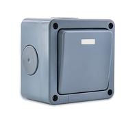 NineLeaf 1PK IP66 Waterproof Outdoor Switch, SPDT 2-Way Single Light, Weatherproof (1Gang 10A Grey)