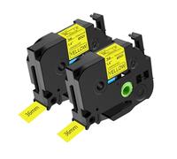 NineLeaf 2 Pack Compatible for Brother P-Touch TZe-661 TZ-661 TZe661 TZ661 36mm 1.4'' 8m Laminated Black on Yellow Label Tape Cassette for Ptouch PT-9200DX PT-9200PC PT-9400 PT-9500PC Label Maker