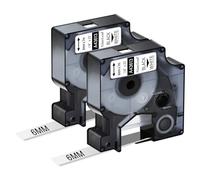 NineLeaf 2 Pack Compatible with Dymo D1 Label Tape 43613 S0720780 A43613 Black on White 6mm x 7m for Dymo Label Maker Refills for Dymo LabelManager 160 280 210D 220P 120P Label Maker