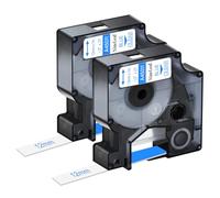 NineLeaf 2 Pack Compatible with Dymo D1 Label Tape 45011 S0720500 A45011 Blue on Clear 12mm x 7m for Dymo Label Maker Refills for Dymo LabelManager 160 280 210D 220P 120P Label Maker