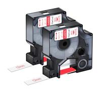 NineLeaf 2 Pack Compatible with Dymo D1 Label Tape 45015 S0720550 A45015 Red on White 12mm x 7m for Dymo Label Maker Refills for Dymo LabelManager 160 280 210D 220P 120P Label Maker