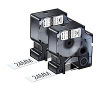 NineLeaf 2 Pack Compatible with Dymo D1 Label Tape 53713 S0720930 A53713 Black on White 24mm x 7m for Dymo Label Maker Refills for Dymo LabelManager 450D 640 PnP Wireless PC II Label Maker