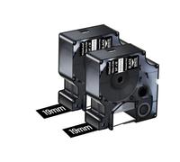 NineLeaf 2 Pack Compatible with DYMO Rhino 1805436 Industrial Permanent Vinyl Labels White on Black 19mm x 5.5m Self-Adhesive Label Tape for DYMO Rhino 4200 5000 5200 6000 3M-PL300 Label Maker