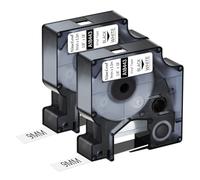 NineLeaf 2 Pack Compatible with DYMO Rhino 18443 Industrial Permanent Vinyl Labels Black on White 9mm x 5.5m Self-Adhesive Label Tape for DYMO Rhino 1000 3000 4200 5000 5200 6000 Label Maker