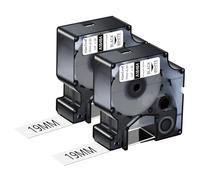 NineLeaf 2 Pack Compatible with DYMO Rhino 18484 Industrial Permanent Polyester Labels Black on White 19mm x 5.5m Self-Adhesive Label Tape for DYMO Rhino 4200 5000 5200 6000 3M-PL300 Label Maker