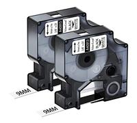 NineLeaf 2 Pack Replacement for Dymo D1 40913 S0720680 A40913 9mm x 7m 0.35'' 3/8 inch Black on White Label Tape for Label Writer 300 350 350D 450D 500TS PC PC II Wireless PnP ColorPop Label Maker